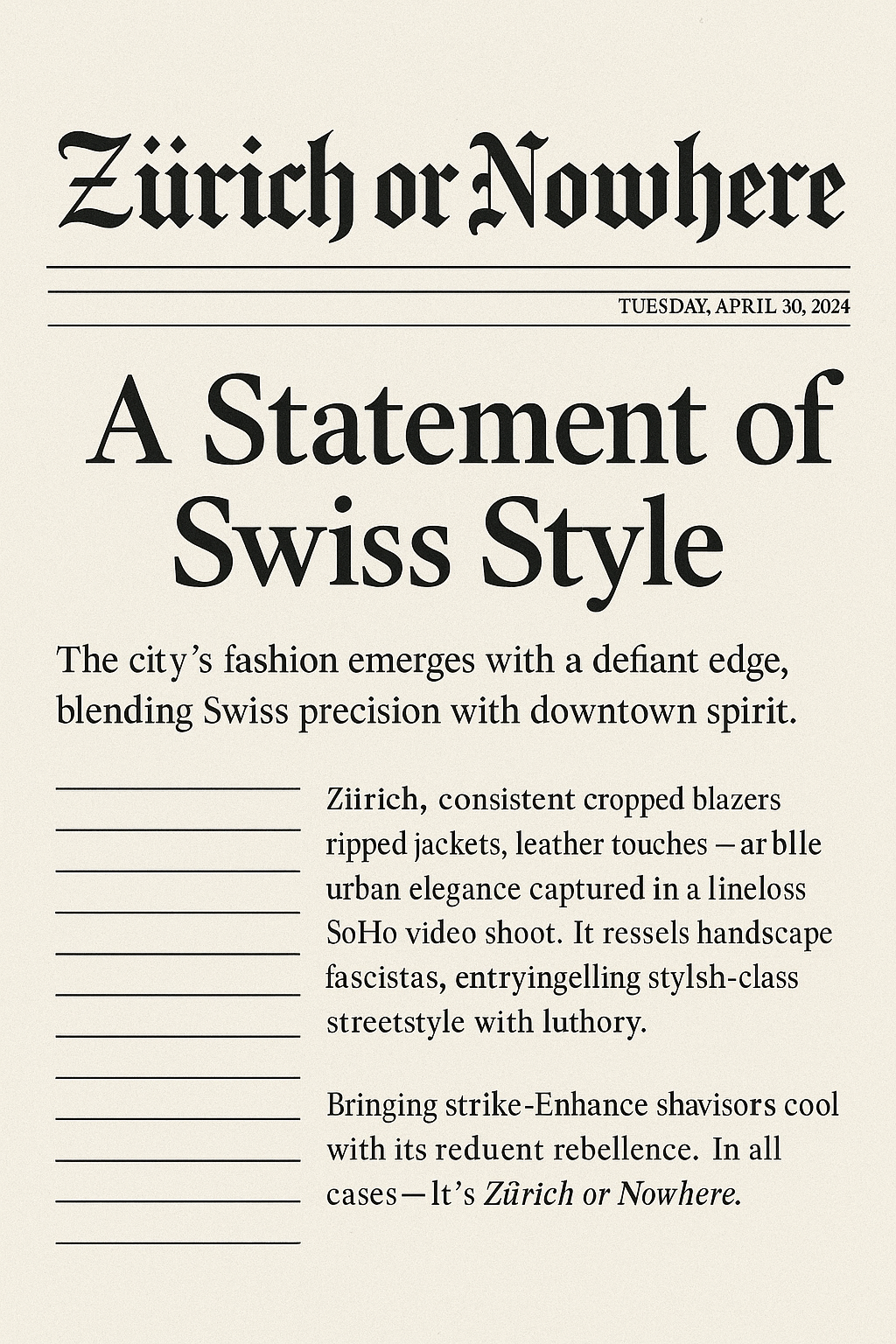 A Statement of Swiss Style