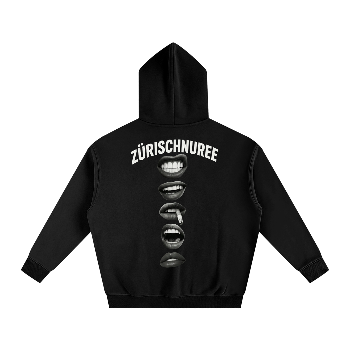 Schwarzer Hoodie Zürischnurre