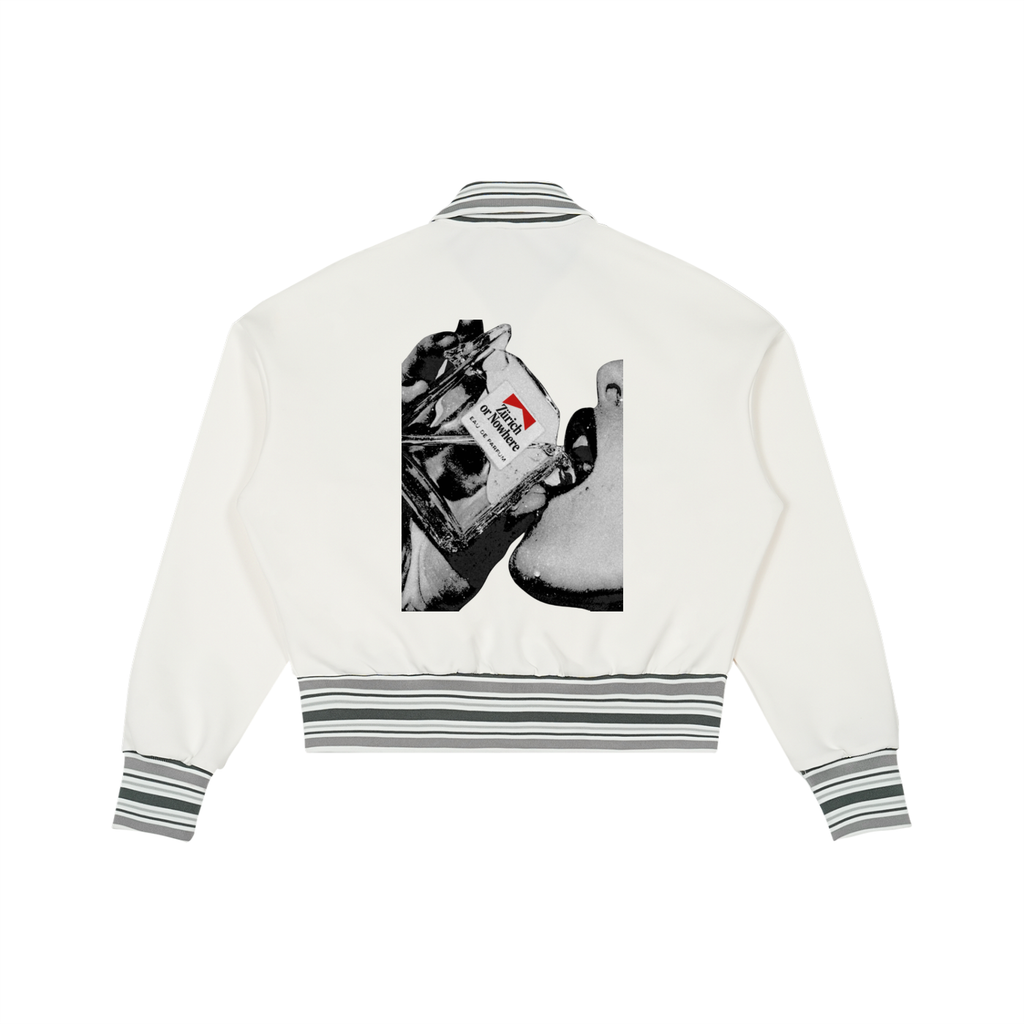Striped Rib Collar Zip Jacket