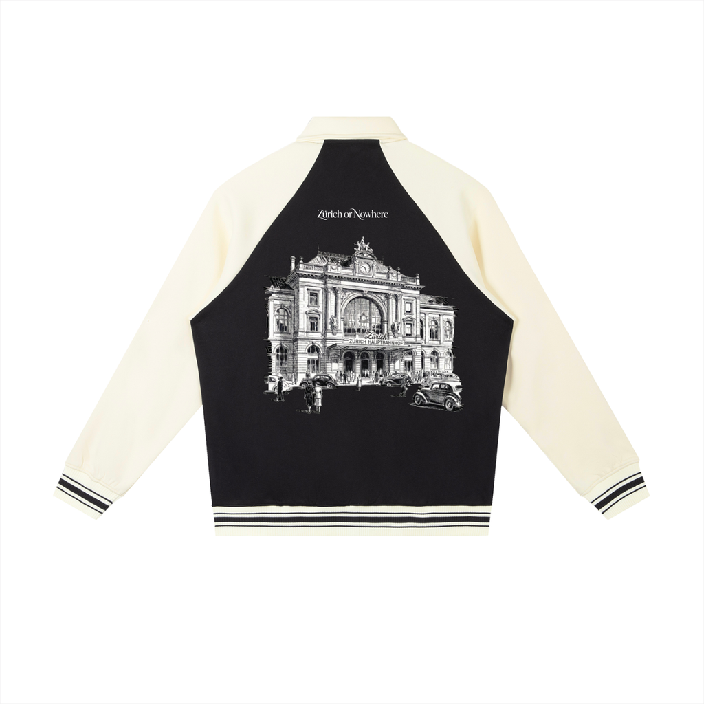 Oversized Varsity Bomber Baseball  Jacke Zürich Hauptbahnhof – Heavyweight 380gsm |