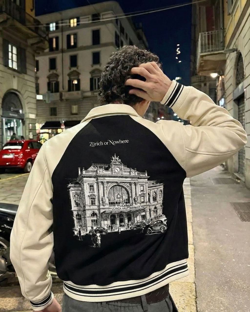 Oversized Varsity Bomber Baseball  Jacke Zürich Hauptbahnhof – Heavyweight 380gsm |