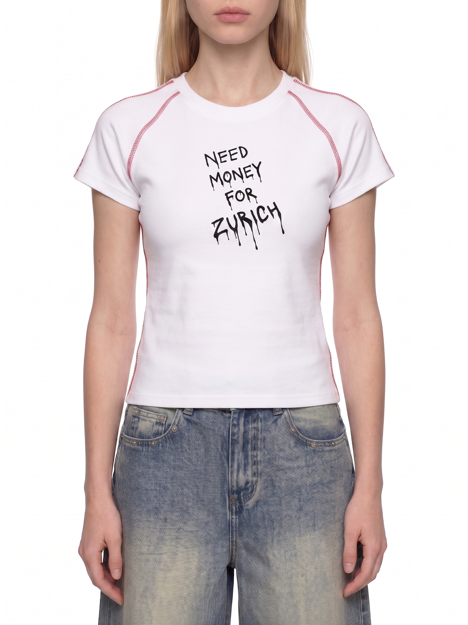 Women's Contrast Stitch Raglan T-Shirt