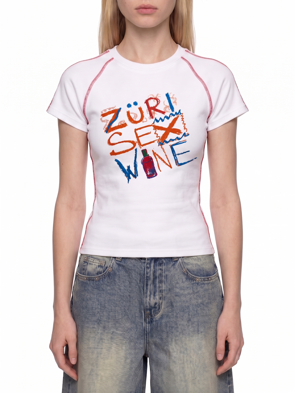 Women's Contrast Stitch Raglan T-Shirt