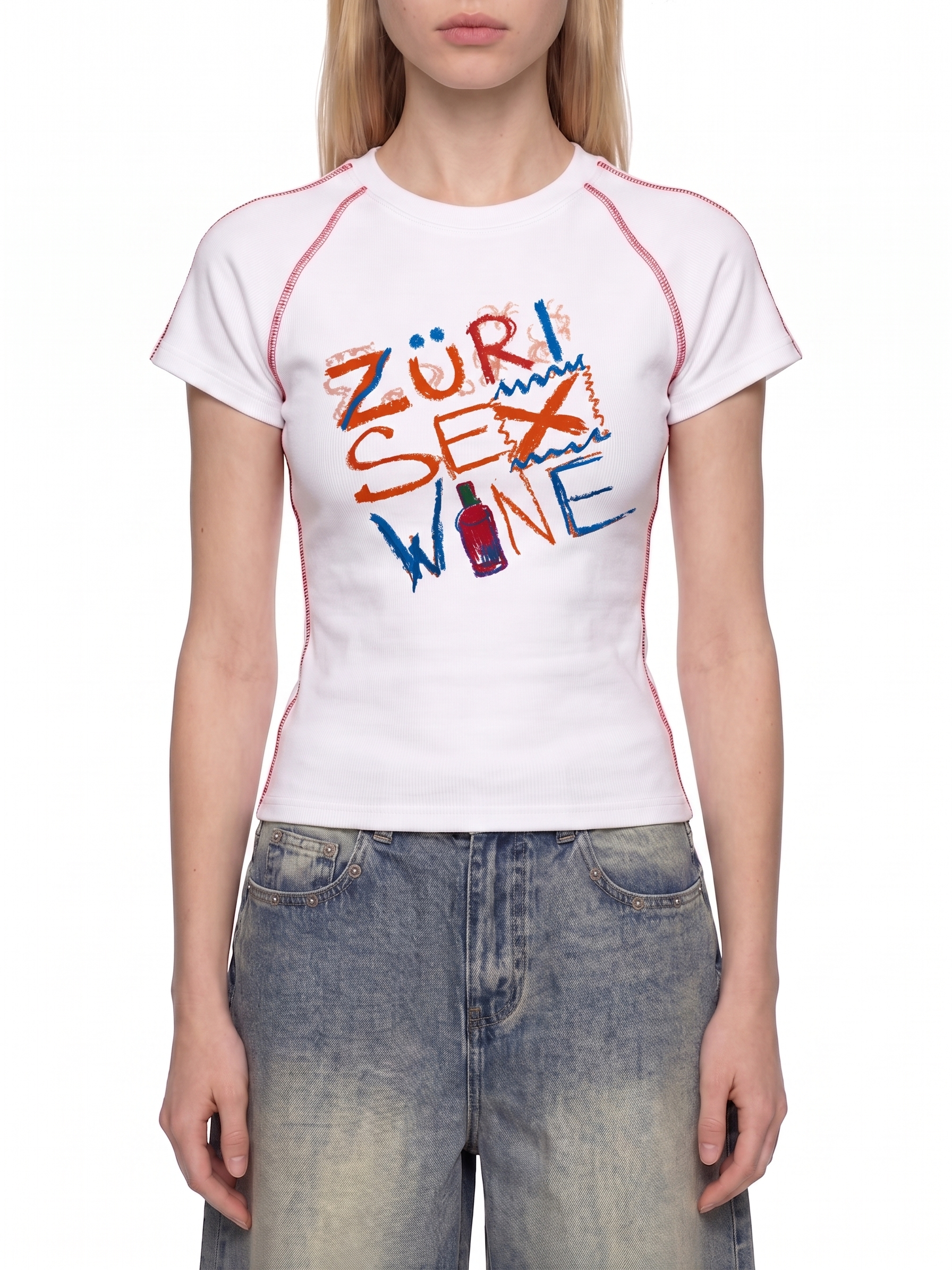 Women's Contrast Stitch Raglan T-Shirt