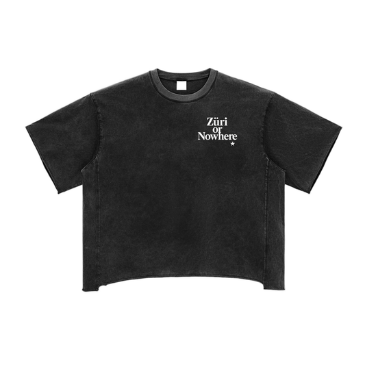 Raw Edge Snow Washed Boxy T-Shirt