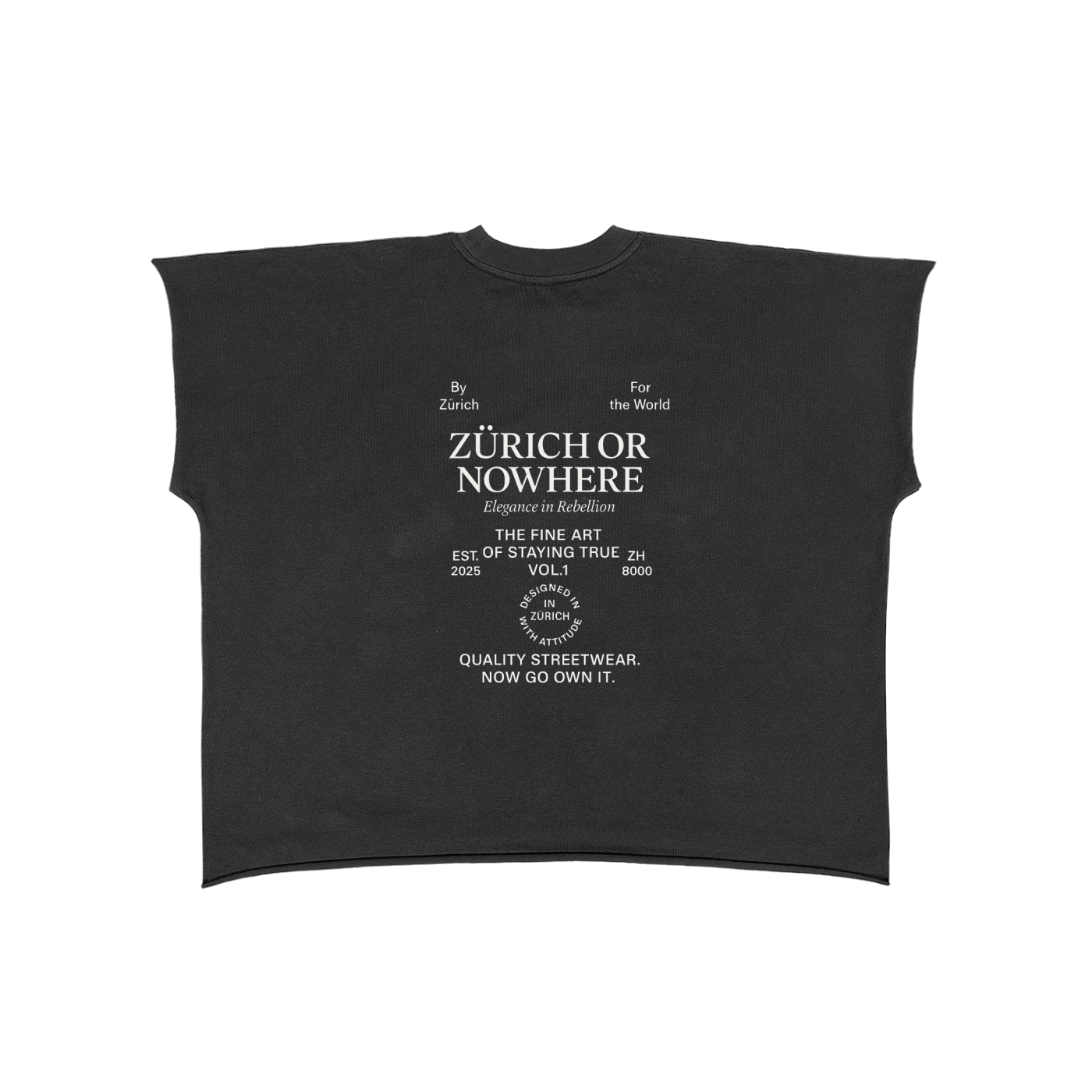 Raw Edge Boxy Non-Shrink T-Shirt