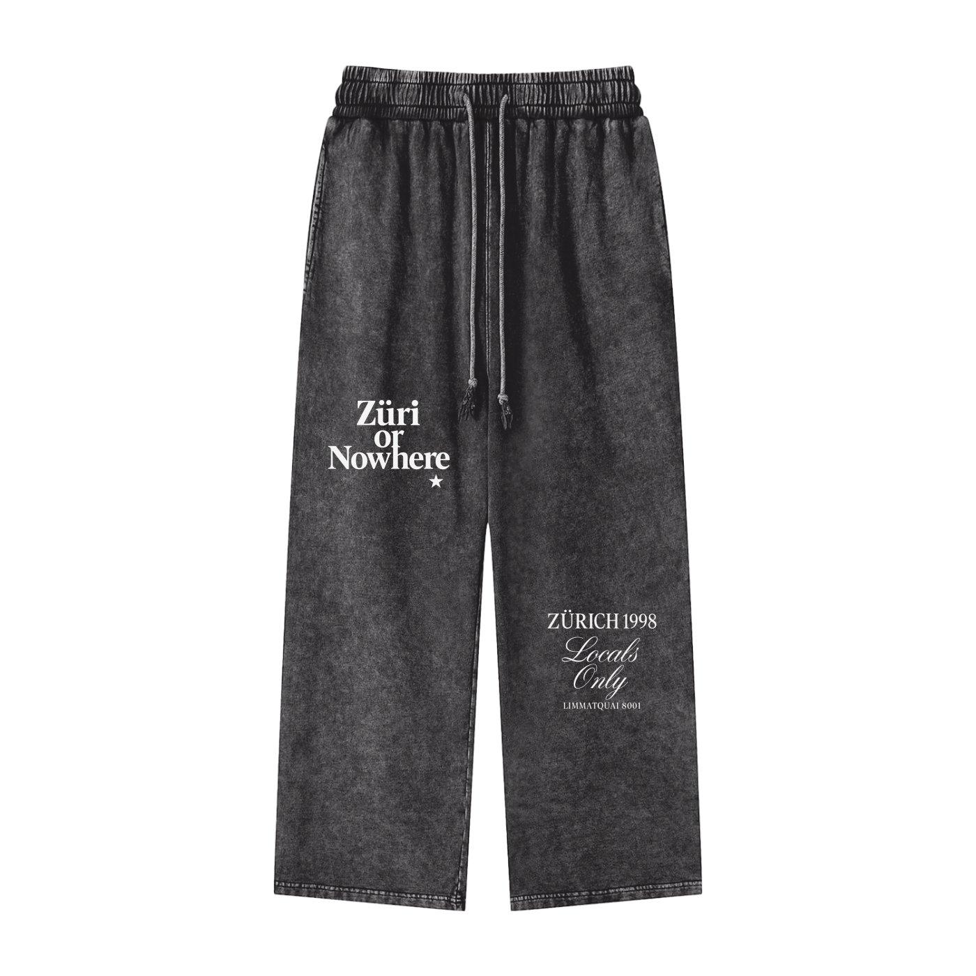 Acid Wash Straight Leg Pants - 360 GSM